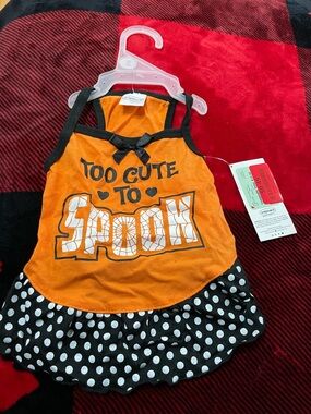 Too Cute to Spook Orange & Black Dog Dress - Unbranded